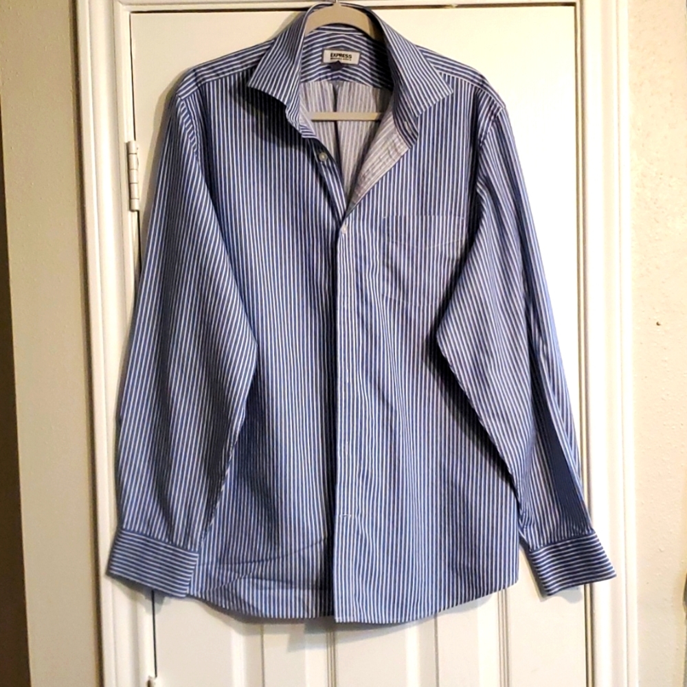 Express Men's  100% Cotton long-sleeve button-button-down shirt